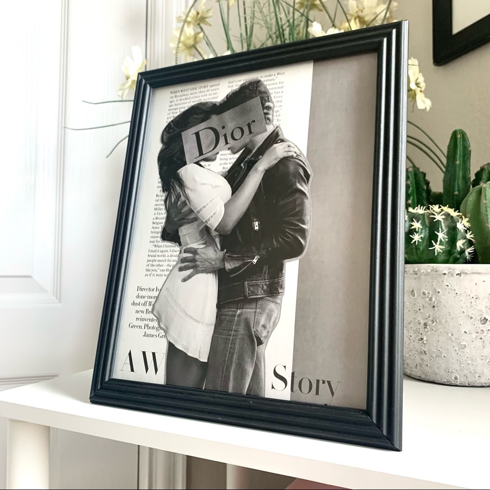 Christian Dior Romantic Editorial Wall Art Black White Couple Decor